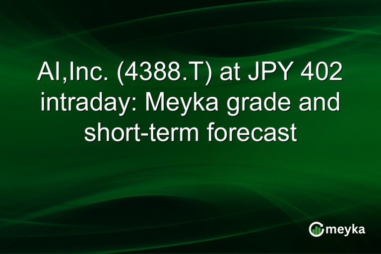 AI,Inc. (4388.T) at JPY 402 intraday: Meyka grade and short-term forecast