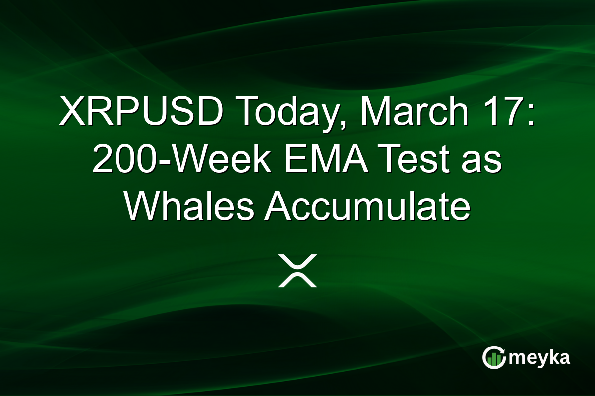 XRPUSD Today, March 17: 200-Week EMA Test as Whales Accumulate