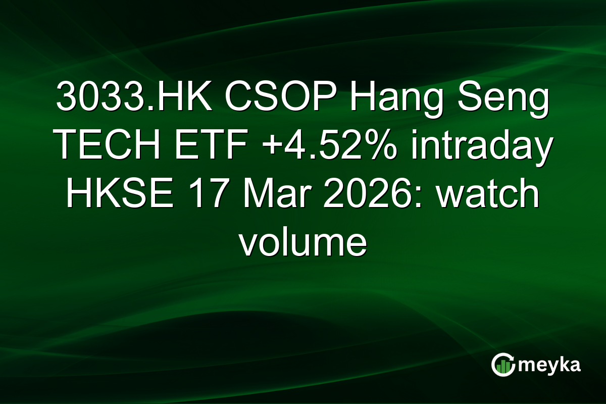 3033.HK CSOP Hang Seng TECH ETF +4.52% intraday HKSE 17 Mar 2026: watch volume