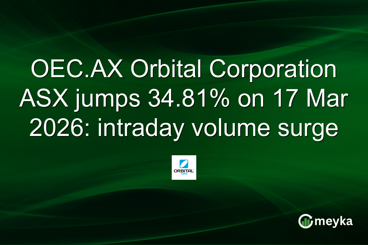 OEC.AX Orbital Corporation ASX jumps 34.81% on 17 Mar 2026: intraday volume surge