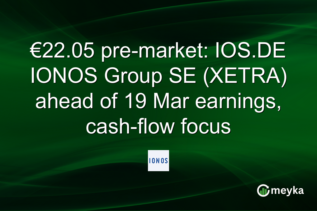 €22.05 pre-market: IOS.DE IONOS Group SE (XETRA) ahead of 19 Mar earnings, cash-flow focus