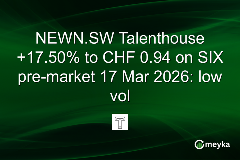 NEWN.SW Talenthouse +17.50% to CHF 0.94 on SIX pre-market 17 Mar 2026: low vol