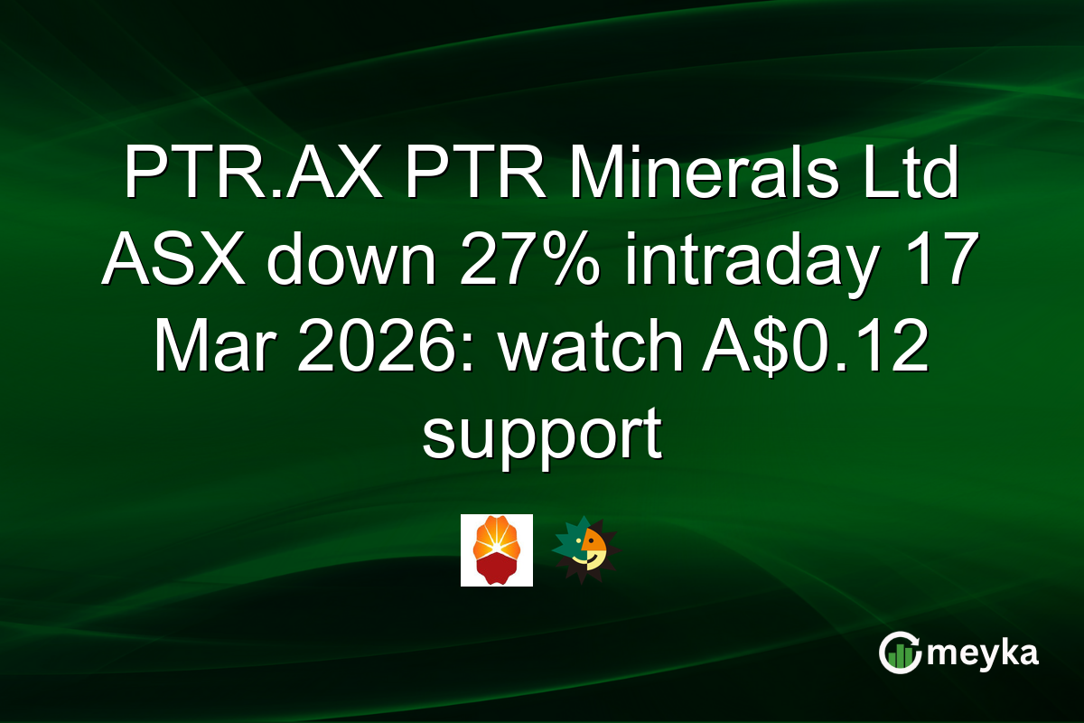 PTR.AX PTR Minerals Ltd ASX down 27% intraday 17 Mar 2026: watch A$0.12 support
