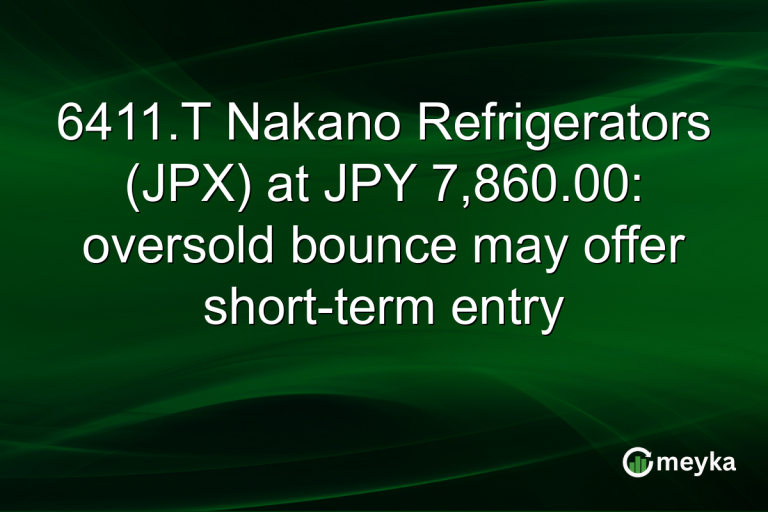 6411.T Nakano Refrigerators (JPX) at JPY 7,860.00: oversold bounce may offer short-term entry