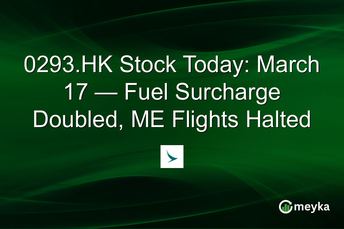 0293.HK Stock Today: March 17 β Fuel Surcharge Doubled, ME Flights Halted