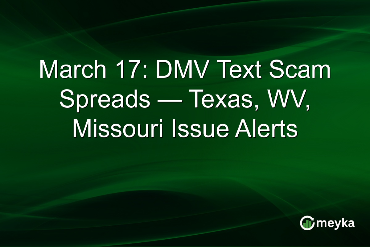 March 17: DMV Text Scam Spreads β Texas, WV, Missouri Issue Alerts