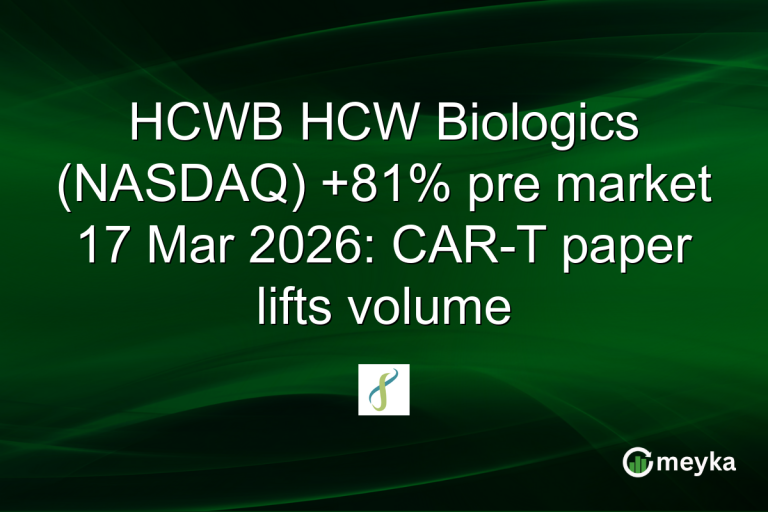 HCWB HCW Biologics (NASDAQ) +81% pre market 17 Mar 2026: CAR-T paper lifts volume