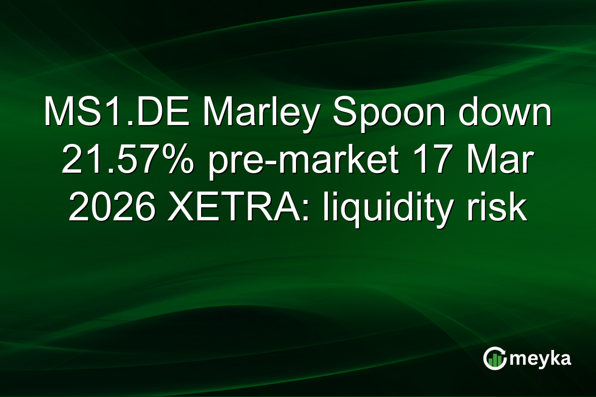 MS1.DE Marley Spoon down 21.57% pre-market 17 Mar 2026 XETRA: liquidity risk