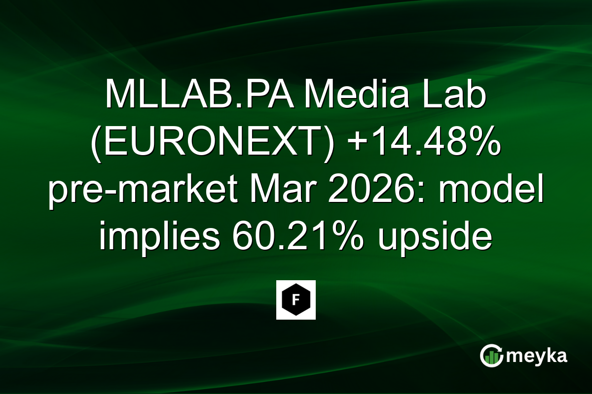 MLLAB.PA Media Lab (EURONEXT) +14.48% pre-market Mar 2026: model implies 60.21% upside
