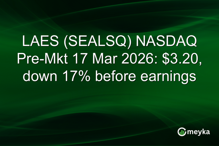 LAES (SEALSQ) NASDAQ Pre-Mkt 17 Mar 2026: $3.20, down 17% before earnings