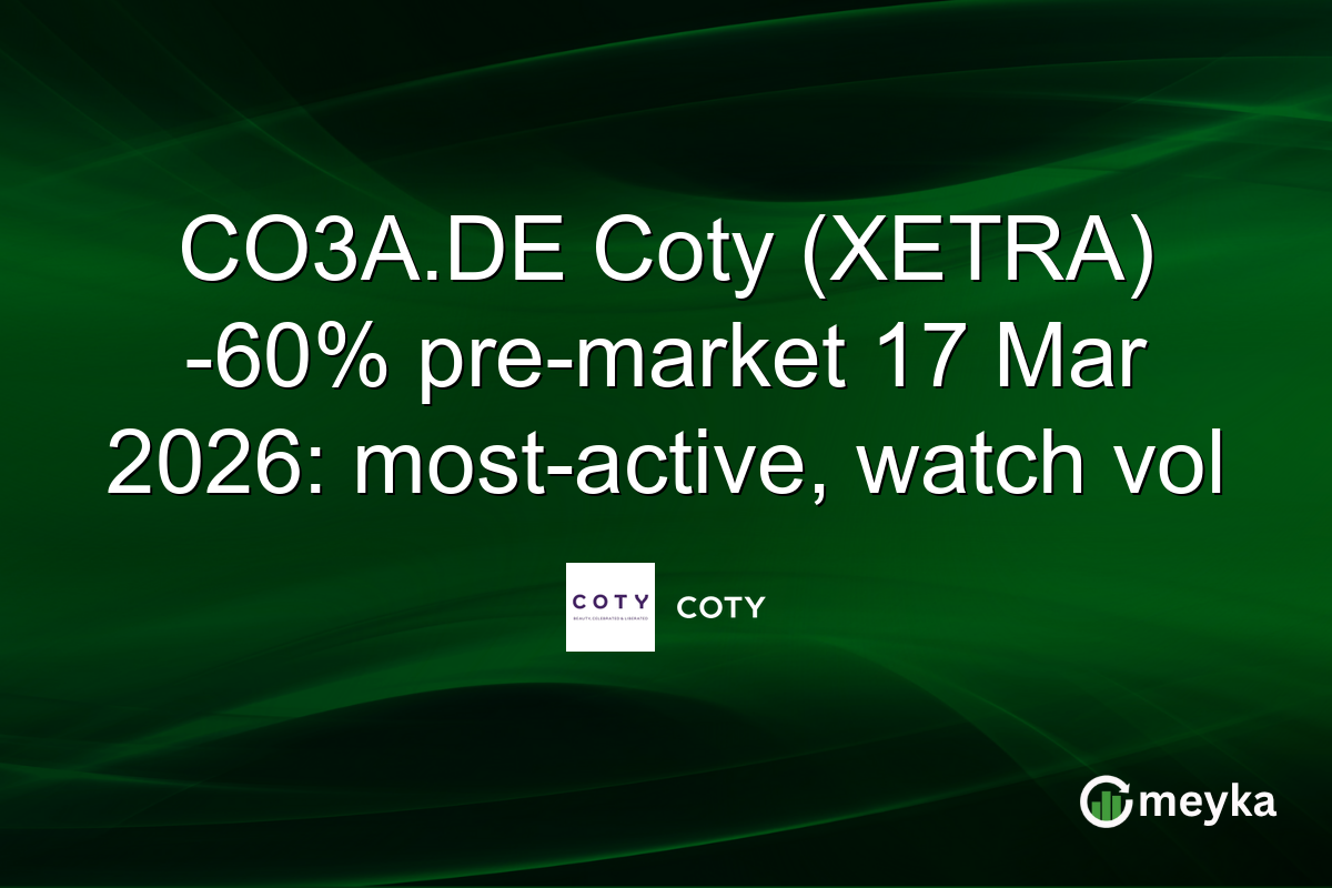 CO3A.DE Coty (XETRA) -60% pre-market 17 Mar 2026: most-active, watch vol