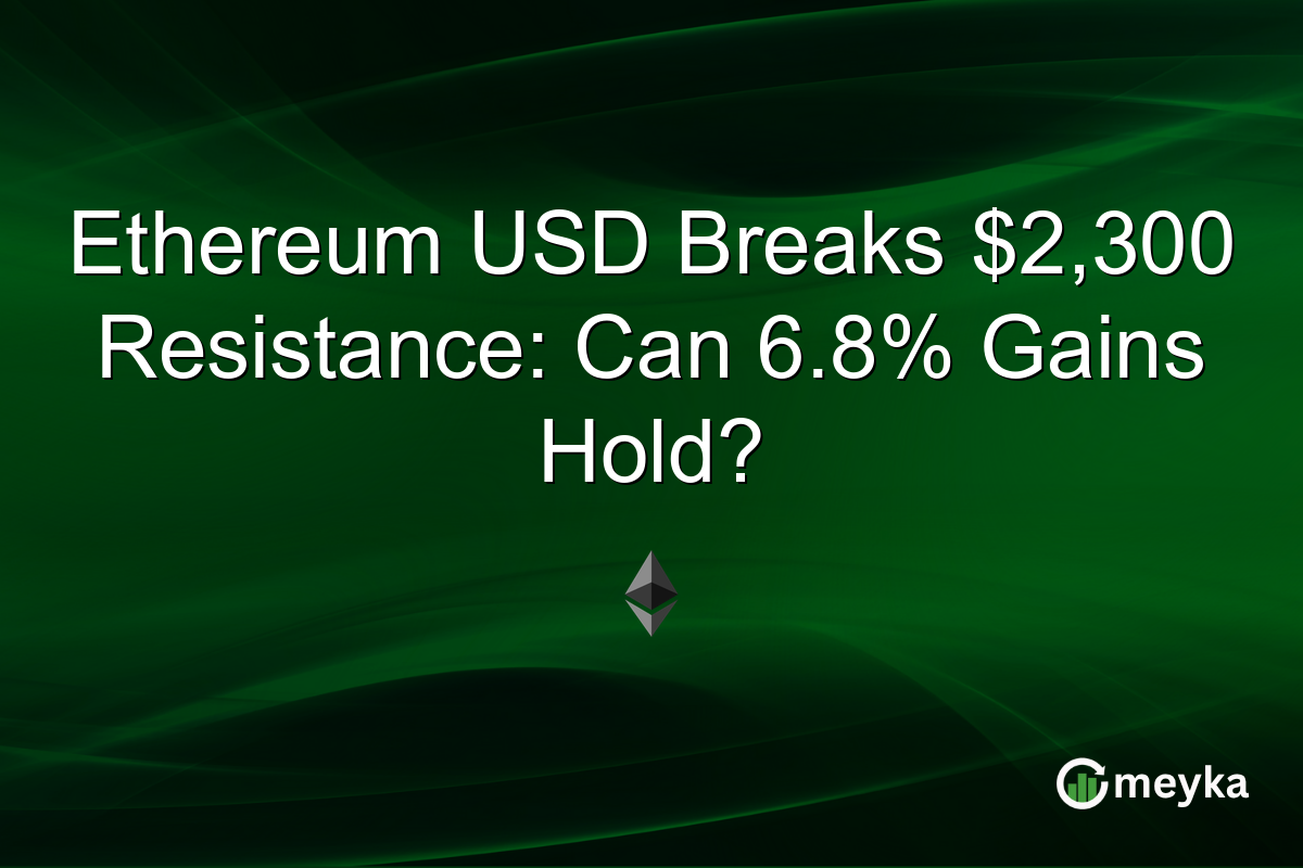 Ethereum USD Breaks $2,300 Resistance: Can 6.8% Gains Hold?