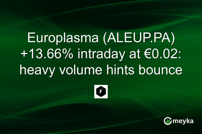 Europlasma (ALEUP.PA) +13.66% intraday at €0.02: heavy volume hints bounce