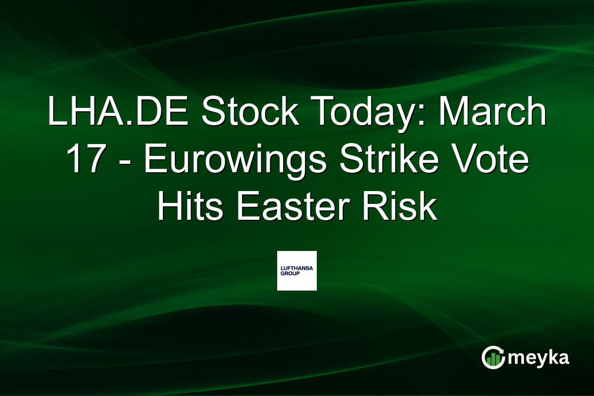 LHA.DE Stock Today: March 17 - Eurowings Strike Vote Hits Easter Risk