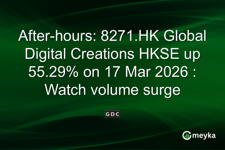 After-hours: 8271.HK Global Digital Creations HKSE up 55.29% on 17 Mar 2026 : Watch volume surge