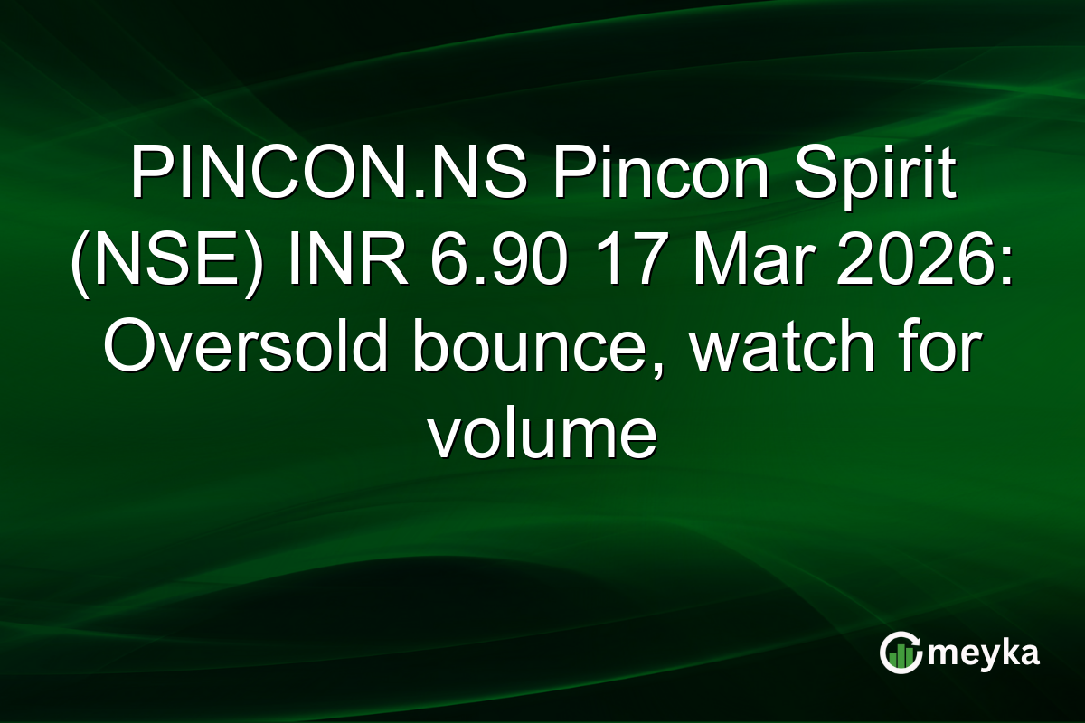 PINCON.NS Pincon Spirit (NSE) INR 6.90 17 Mar 2026: Oversold bounce, watch for volume