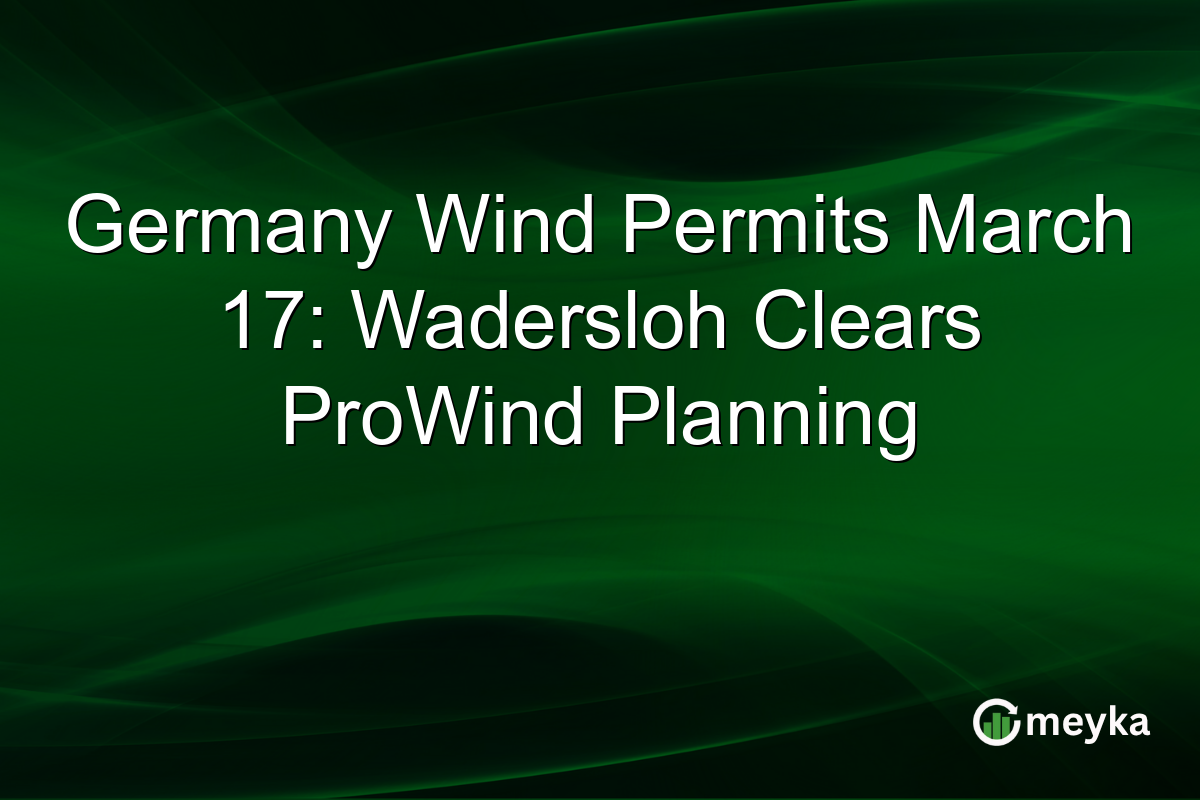 Germany Wind Permits March 17: Wadersloh Clears ProWind Planning
