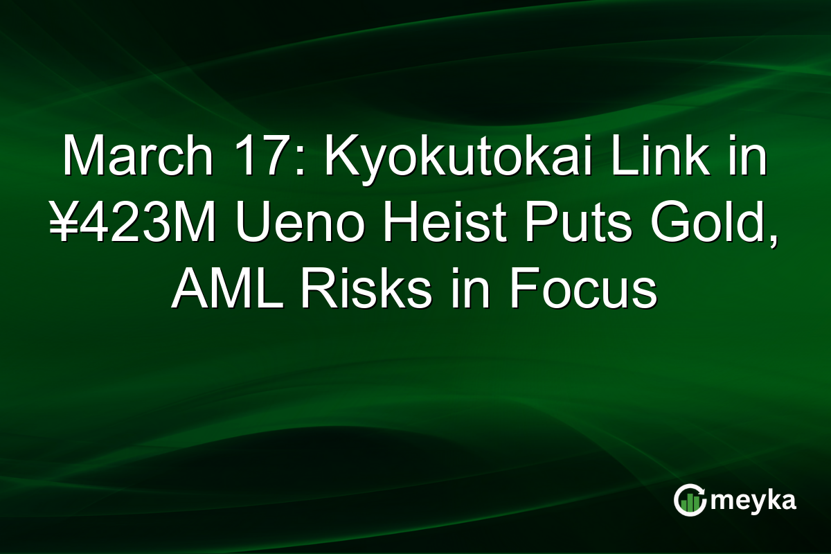March 17: Kyokutokai Link in ¥423M Ueno Heist Puts Gold, AML Risks in Focus
