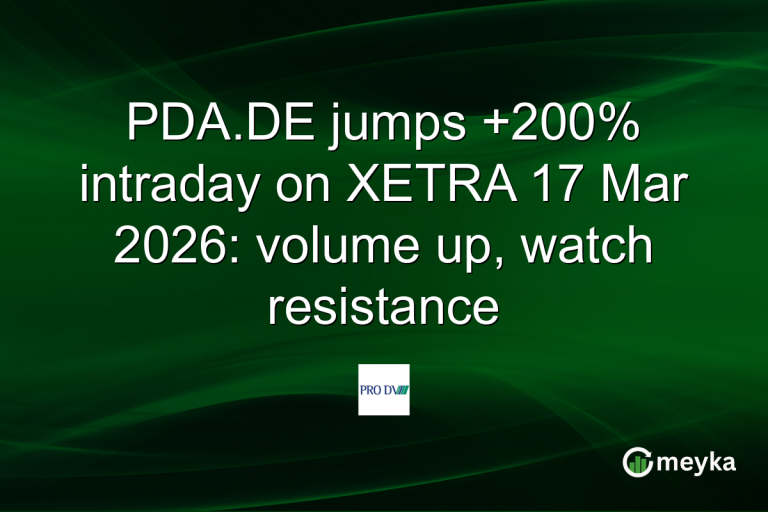 PDA.DE jumps +200% intraday on XETRA 17 Mar 2026: volume up, watch resistance