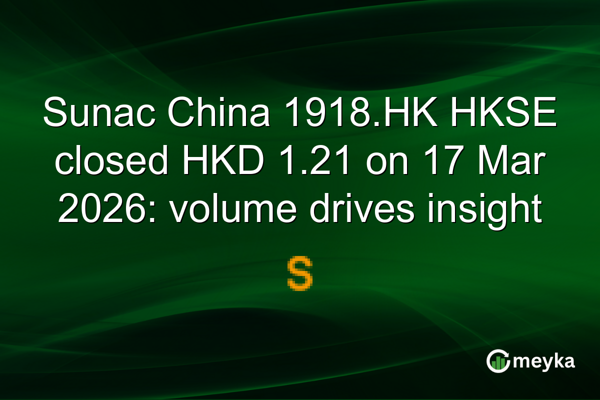 Sunac China 1918.HK HKSE closed HKD 1.21 on 17 Mar 2026: volume drives insight