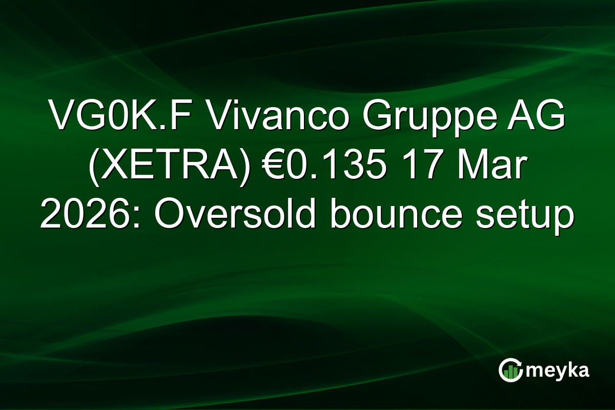 VG0K.F Vivanco Gruppe AG (XETRA) €0.135 17 Mar 2026: Oversold bounce setup