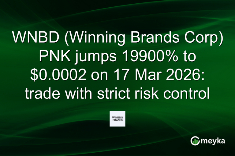 WNBD (Winning Brands Corp) PNK jumps 19900% to $0.0002 on 17 Mar 2026: trade with strict risk control