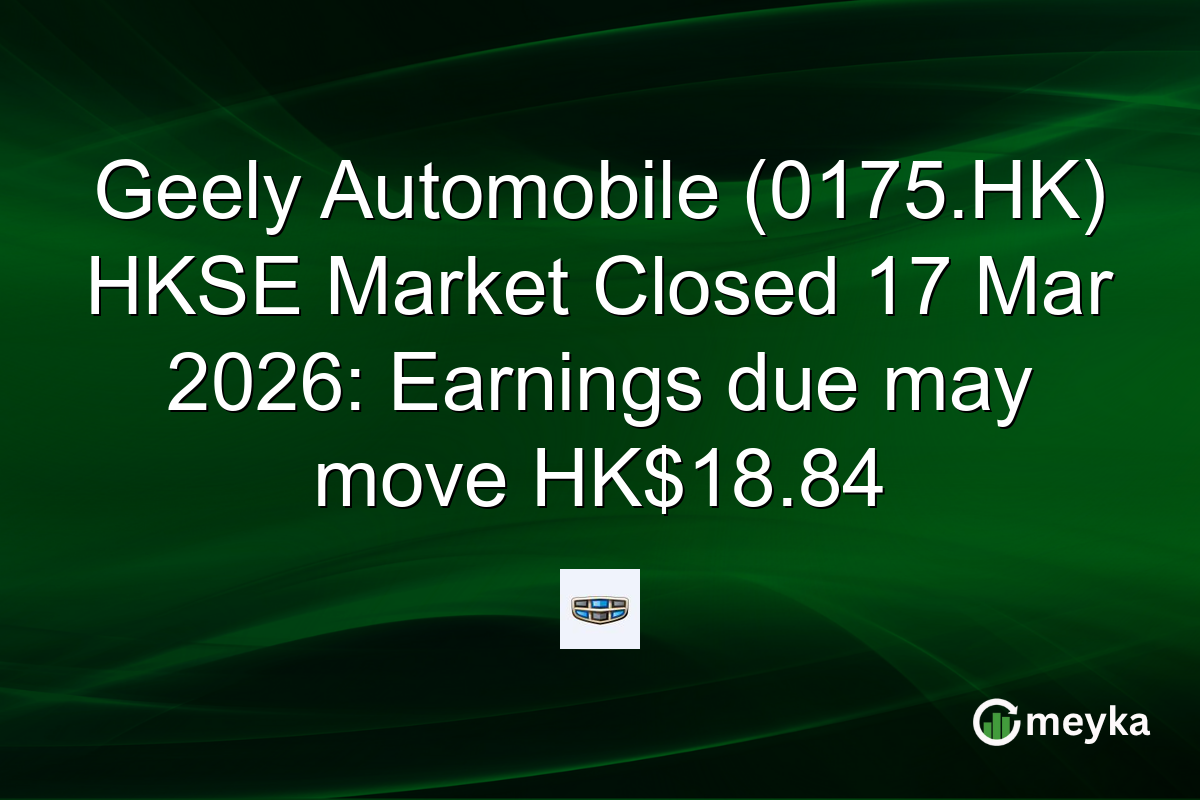 Geely Automobile (0175.HK) HKSE Market Closed 17 Mar 2026: Earnings due may move HK$18.84