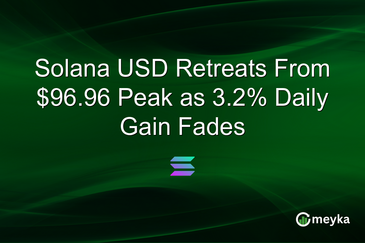 Solana USD Retreats From $96.96 Peak as 3.2% Daily Gain Fades