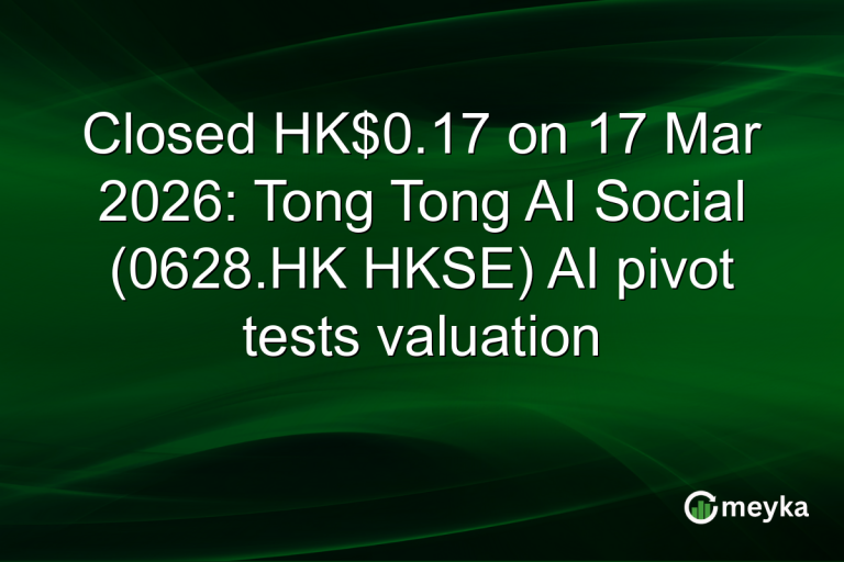 Closed HK$0.17 on 17 Mar 2026: Tong Tong AI Social (0628.HK HKSE) AI pivot tests valuation