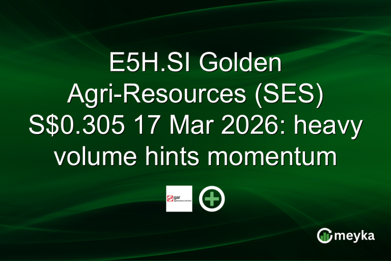 E5H.SI Golden Agri-Resources (SES) S$0.305 17 Mar 2026: heavy volume hints momentum
