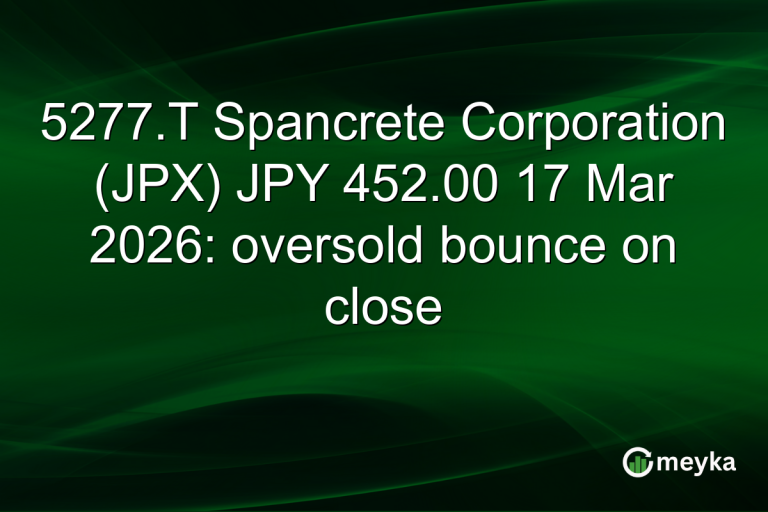 5277.T Spancrete Corporation (JPX) JPY 452.00 17 Mar 2026: oversold bounce on close