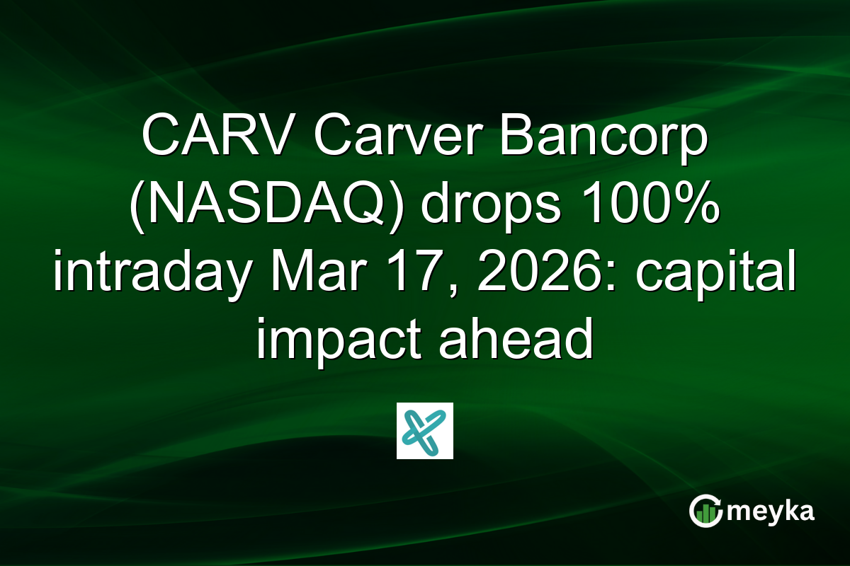 CARV Carver Bancorp (NASDAQ) drops 100% intraday Mar 17, 2026: capital impact ahead