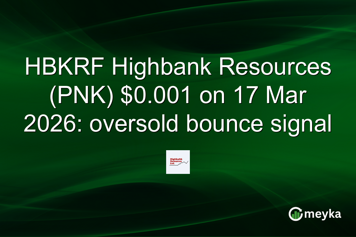 HBKRF Highbank Resources (PNK) $0.001 on 17 Mar 2026: oversold bounce signal