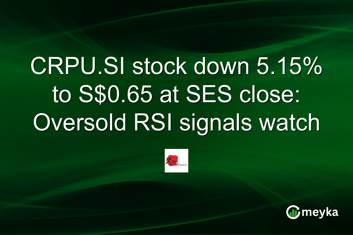 CRPU.SI stock down 5.15% to S$0.65 at SES close: Oversold RSI signals watch
