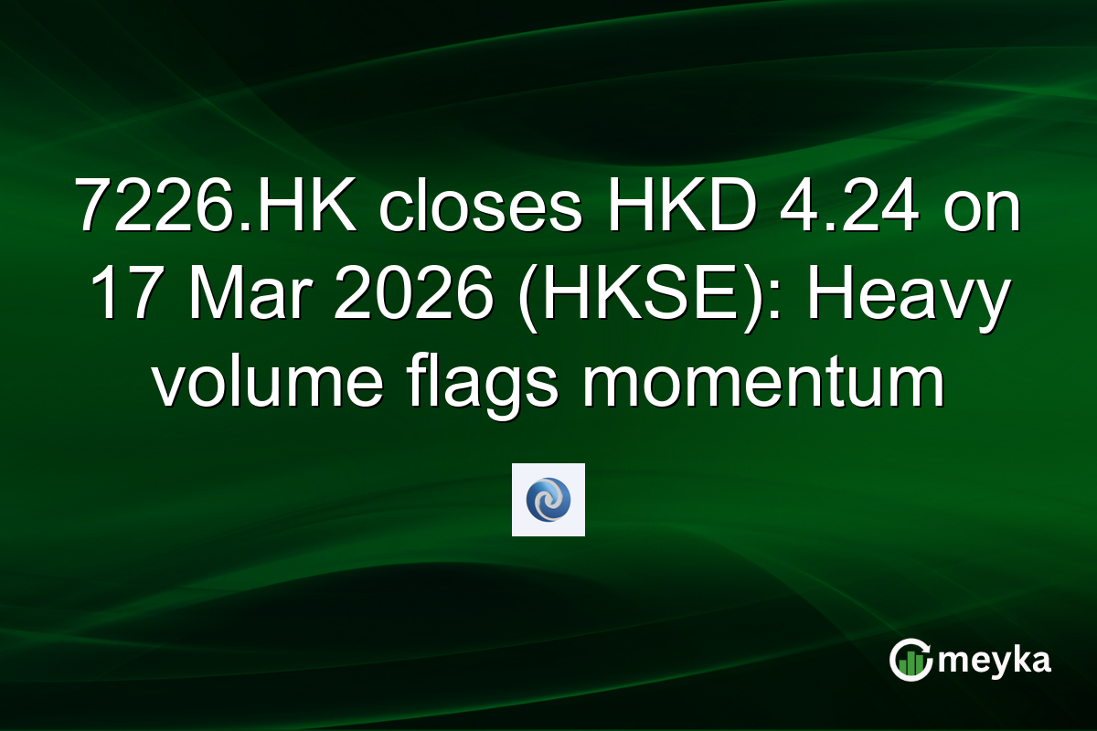 7226.HK closes HKD 4.24 on 17 Mar 2026 (HKSE): Heavy volume flags momentum