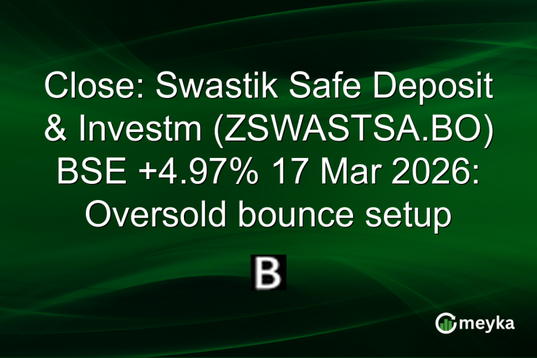 Close: Swastik Safe Deposit & Investm (ZSWASTSA.BO) BSE +4.97% 17 Mar 2026: Oversold bounce setup