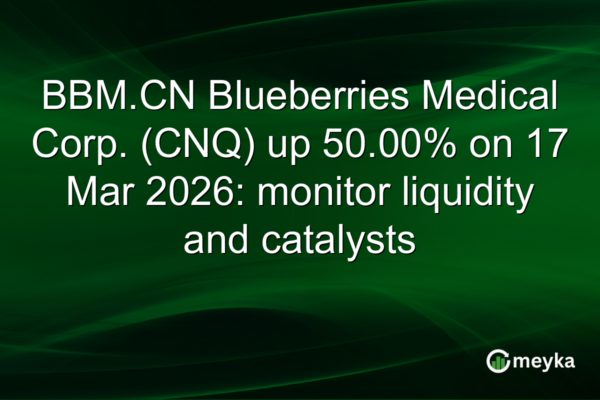 BBM.CN Blueberries Medical Corp. (CNQ) up 50.00% on 17 Mar 2026: monitor liquidity and catalysts