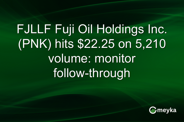 FJLLF Fuji Oil Holdings Inc. (PNK) hits $22.25 on 5,210 volume: monitor follow-through