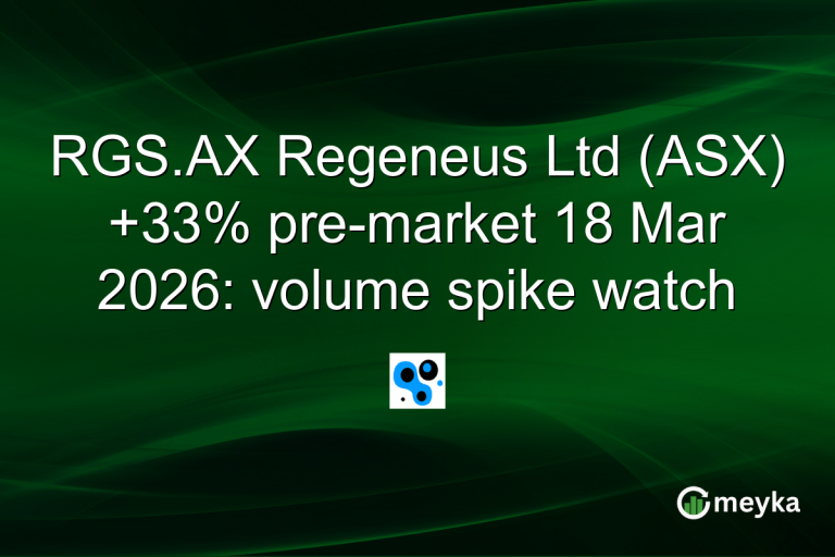 RGS.AX Regeneus Ltd (ASX) +33% pre-market 18 Mar 2026: volume spike watch