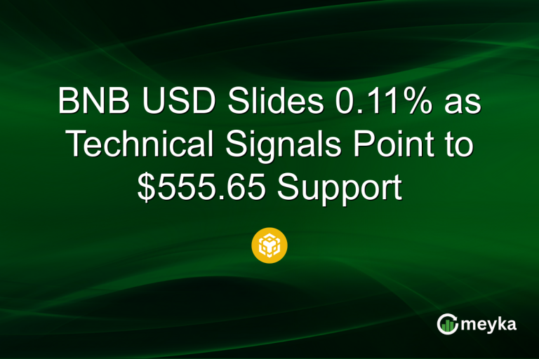 BNB USD Slides 0.11% as Technical Signals Point to $555.65 Support