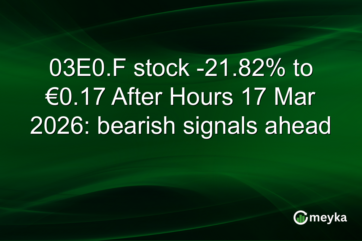 03E0.F stock -21.82% to €0.17 After Hours 17 Mar 2026: bearish signals ahead