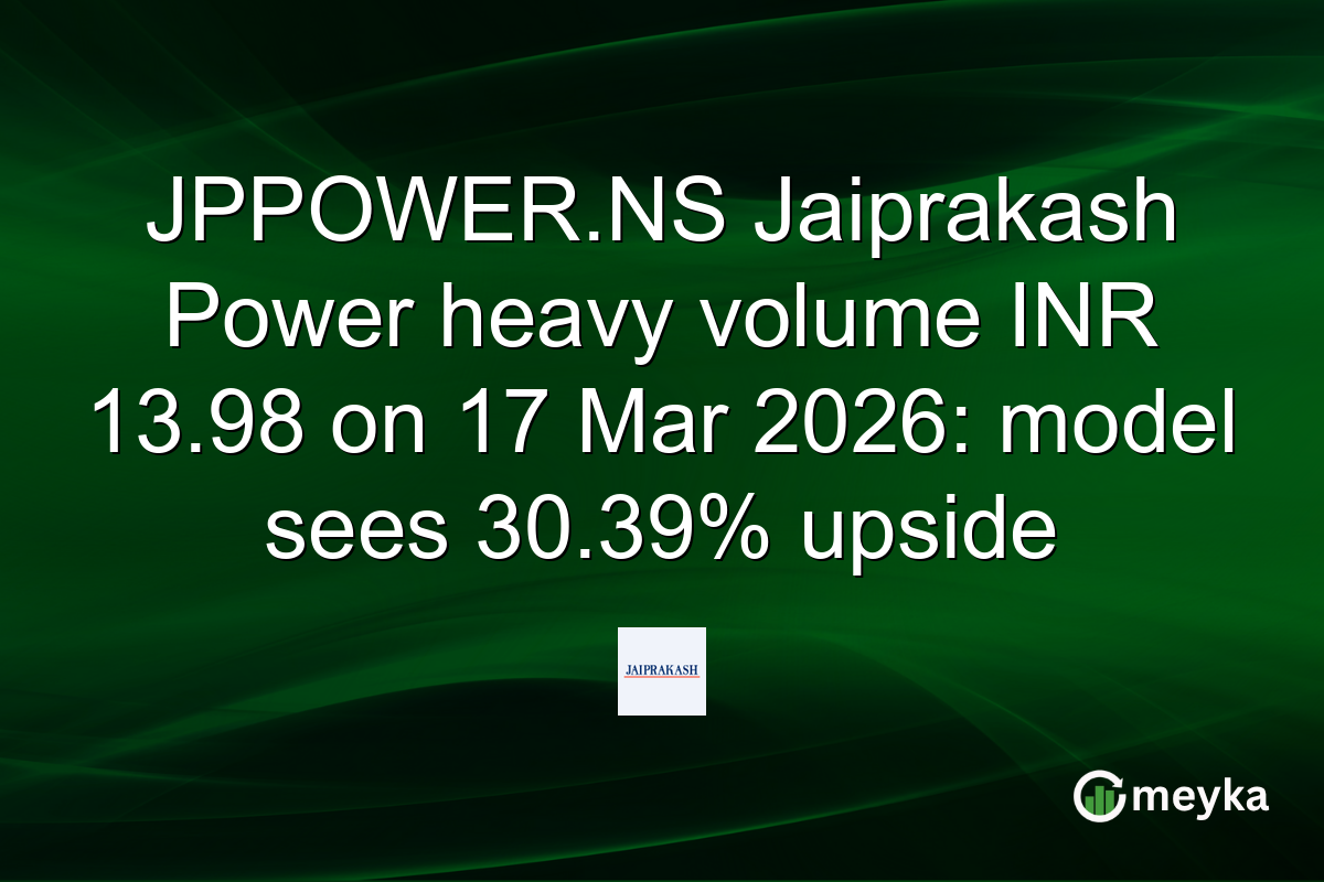 JPPOWER.NS Jaiprakash Power heavy volume INR 13.98 on 17 Mar 2026: model sees 30.39% upside