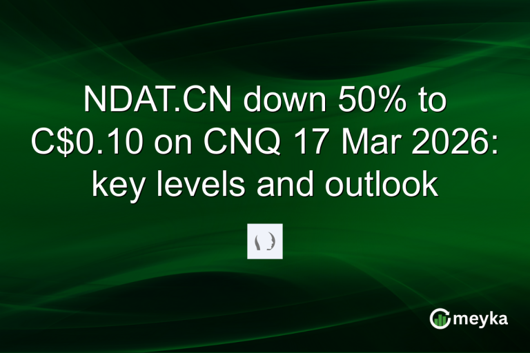 NDAT.CN down 50% to C$0.10 on CNQ 17 Mar 2026: key levels and outlook