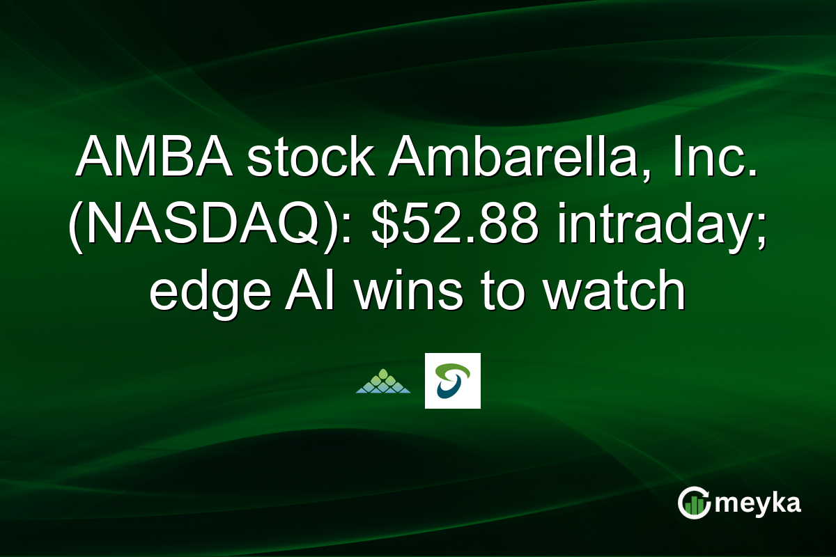 AMBA stock Ambarella, Inc. (NASDAQ): $52.88 intraday; edge AI wins to watch