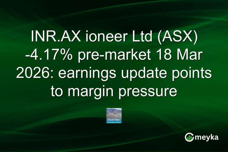 INR.AX ioneer Ltd (ASX) -4.17% pre-market 18 Mar 2026: earnings update points to margin pressure