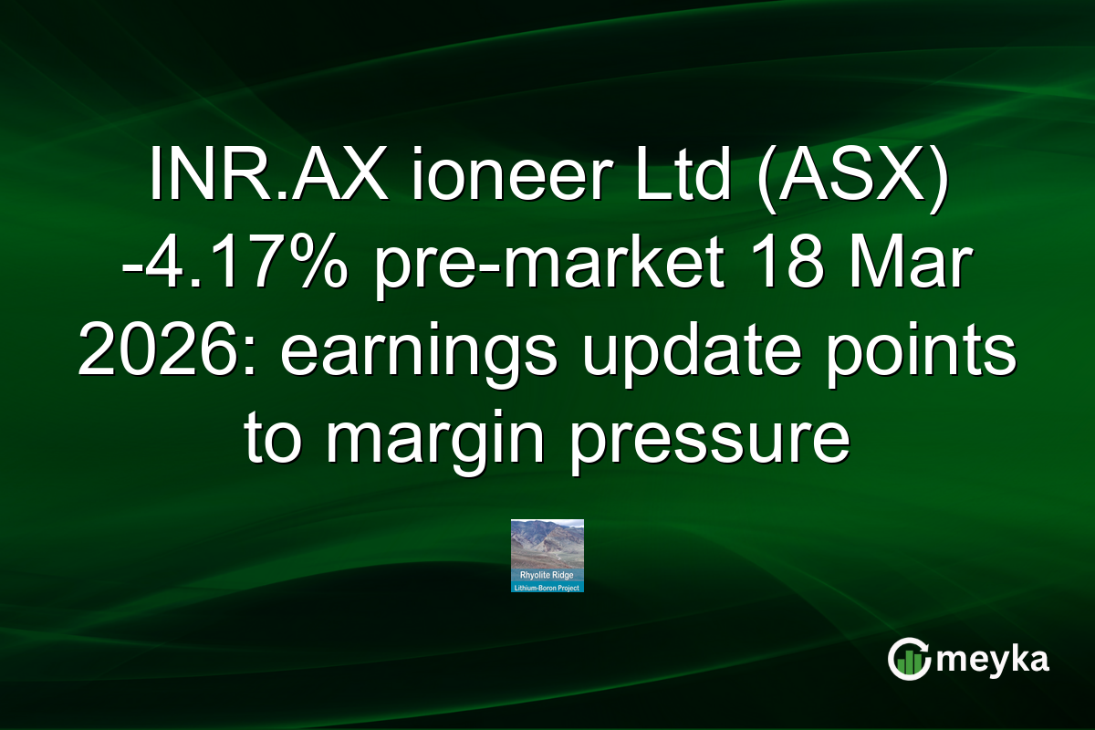 INR.AX ioneer Ltd (ASX) -4.17% pre-market 18 Mar 2026: earnings update points to margin pressure