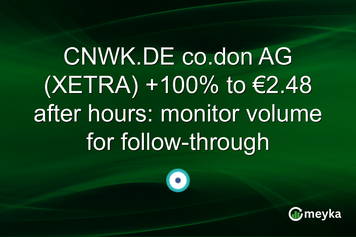 CNWK.DE co.don AG (XETRA) +100% to €2.48 after hours: monitor volume for follow-through