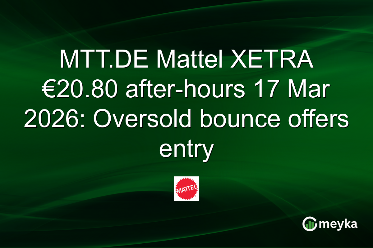 MTT.DE Mattel XETRA €20.80 after-hours 17 Mar 2026: Oversold bounce offers entry