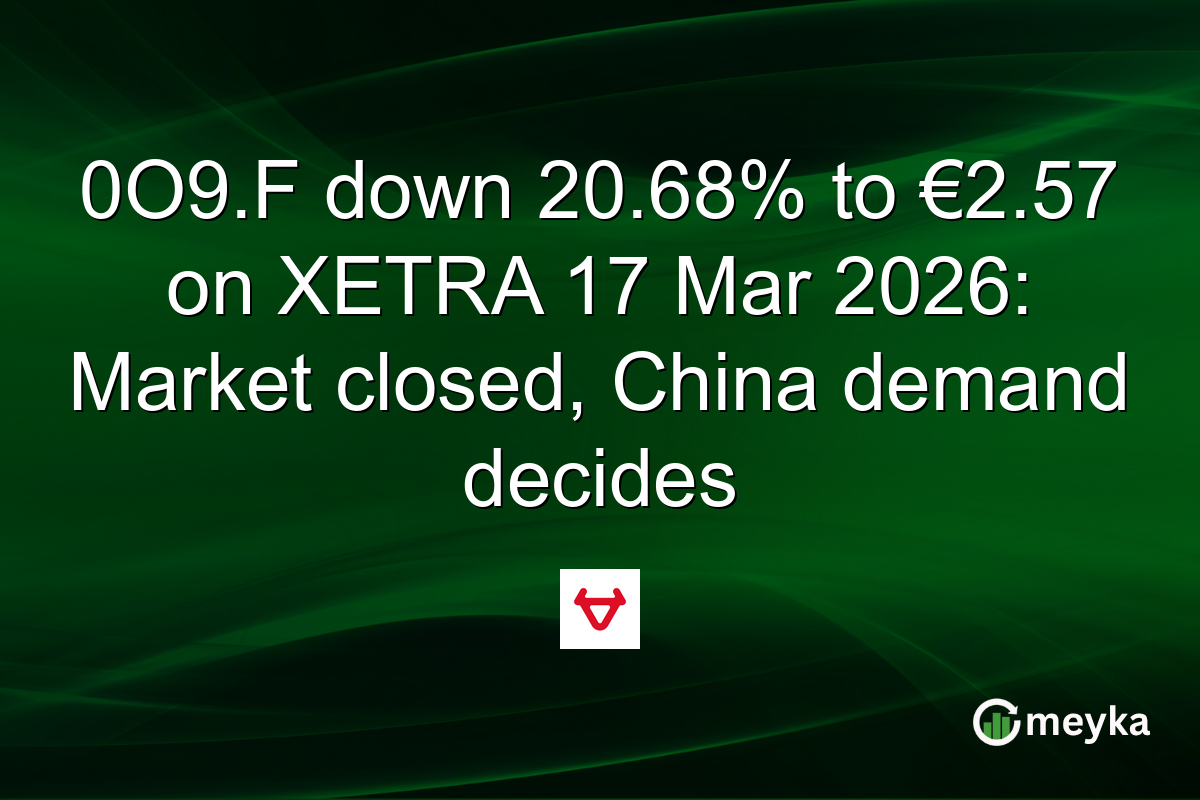 0O9.F down 20.68% to €2.57 on XETRA 17 Mar 2026: Market closed, China demand decides