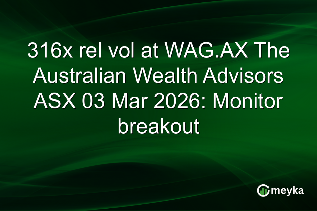 316x rel vol at WAG.AX The Australian Wealth Advisors ASX 03 Mar 2026: Monitor breakout